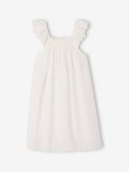 Girls-Flared dress in cotton embroidery