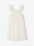 Flared dress in cotton embroidery white 