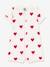 Baby playsuit in cotton with hearts white 