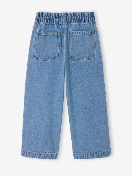 Girls’ Wide-Leg Denim Trousers medium blue 