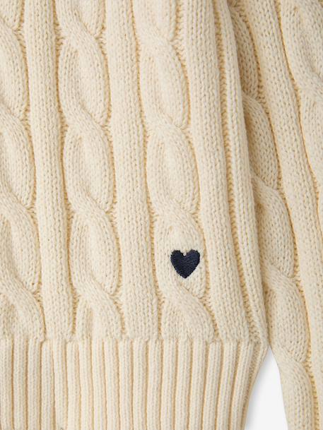 Jonen girl's cable knit jumper vanilla 
