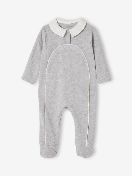 Sleepsuit in organic cotton marl grey 