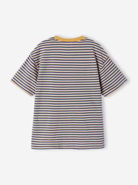 Boy's short-sleeved T-shirt striped blue 