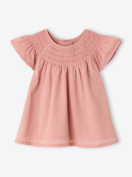 Dress and bloomer set for baby girls in cotton blush 