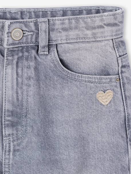 Wide-Leg Jeans, Frayed Hems, for Girls bleached denim+deep blue+grey+stone 