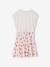 2-in-1 effect dress for girls ecru+printed white+vanilla 