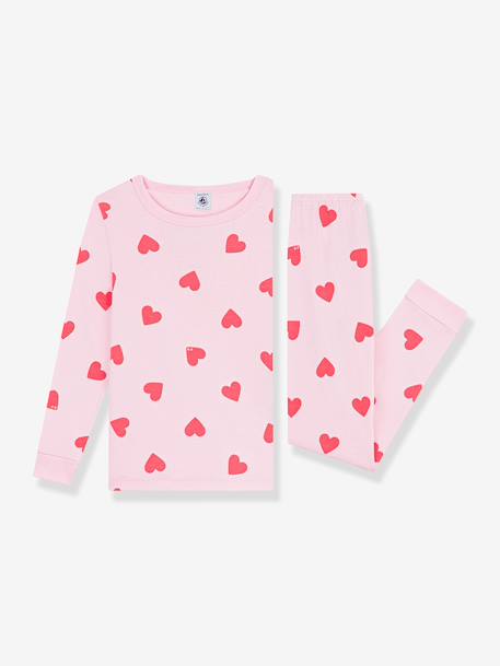 Pyjamas for children with hearts PETIT BATEAU rose 
