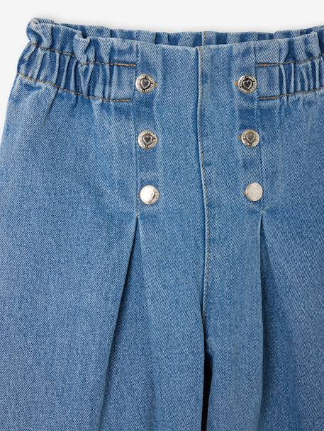 Girls’ Wide-Leg Denim Trousers medium blue 