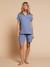 Nursing clothes maternity short pyjamas chambray blue 
