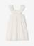 Flared dress in cotton embroidery white 