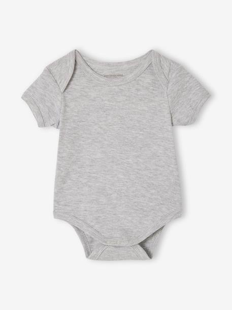 Pack of 5 short-sleeved baby bodysuits set white 