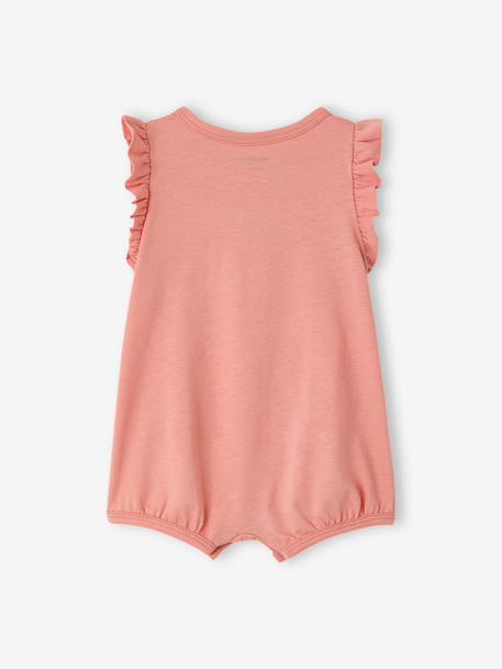 Pack of 2 organic cotton baby girl playsuits ecru 
