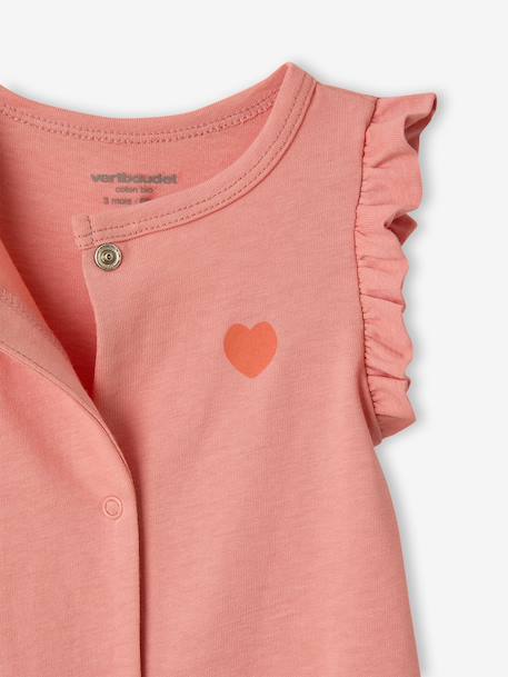 Pack of 2 organic cotton baby girl playsuits ecru 