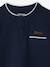 Boy's Mao collar polo shirt ecru+navy blue+sky blue 