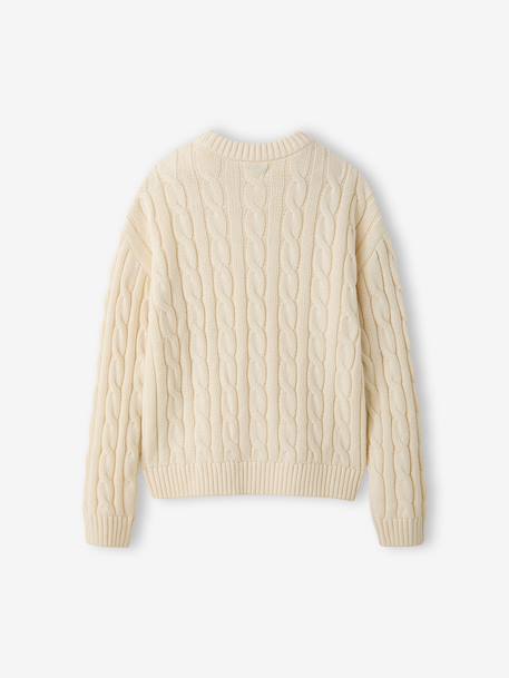 Jonen girl's cable knit jumper vanilla 