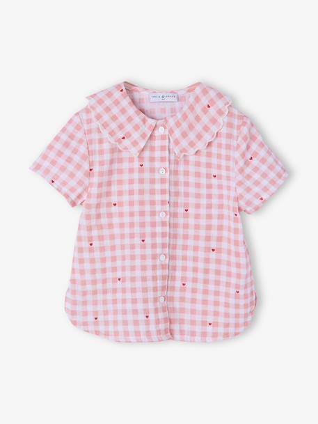 Girls' organic cotton 2-piece pyjamas rosy 