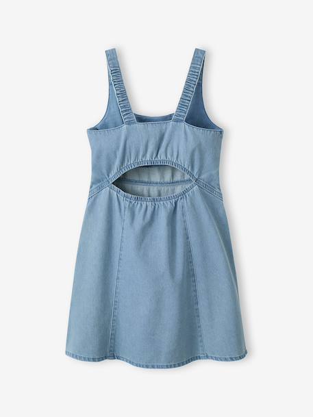 Dress with back opening light blue 