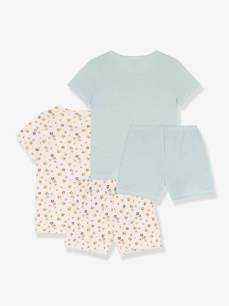 Pack of 2 Petit Bateau printed cotton pyjamas white 