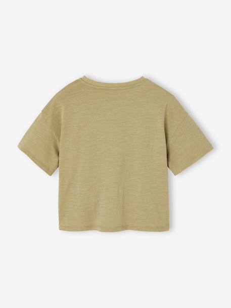 Short Sleeve T-Shirt for Girls ecru+khaki 