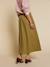 Long cotton gauze skirt olive 
