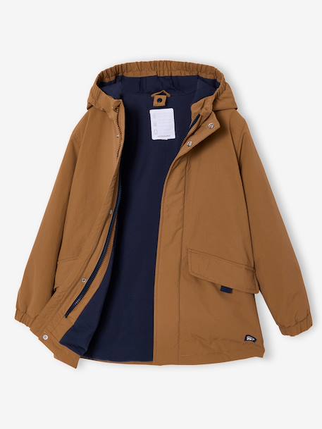 Boys' 3-in-1 parka with sherpa lining pecan nut 