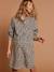 Leopard print nursing dress ecru 