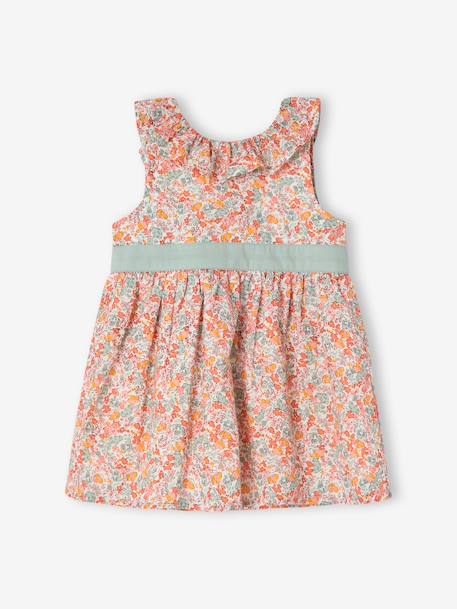 Baby girl's dress with bow and back opening multicoloured 