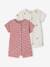 Pack of 2 organic cotton playsuits red 