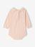 Baby girl bodysuit with frilled collar and long sleeves pale pink 