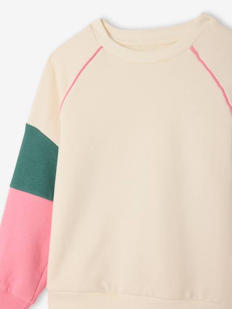 Girl's sportswear sweatshirt ecru 