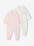 Pack of 2 Corduroy Sleepsuits with Front Opening for Babies beige+rose 