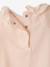 Baby girl bodysuit with frilled collar and long sleeves pale pink 