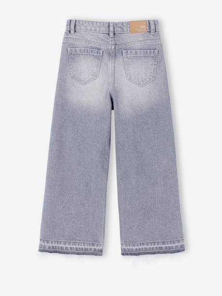 Wide-Leg Jeans, Frayed Hems, for Girls bleached denim+deep blue+grey+stone 