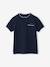Boy's Mao collar polo shirt ecru+navy blue+sky blue 