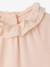 Baby girl bodysuit with frilled collar and long sleeves pale pink 