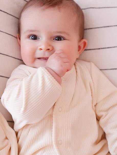 Velour Cardigan & Trouser Set for Newborns vanilla 