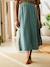 Long Skirt in Cotton Gauze for Maternity BROWN LIGHT SOLID+emerald green+slate blue 