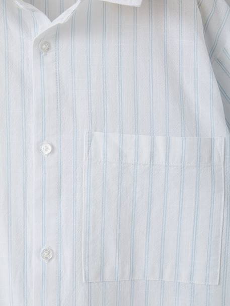 Striped short-sleeved shirt striped blue 