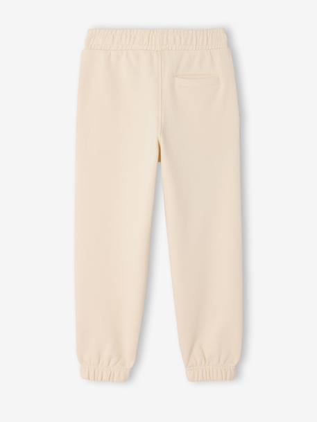 Joggers in fleece with adjustable waist ecru+navy blue 