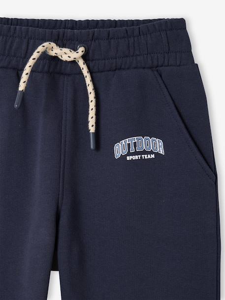 Joggers in fleece with adjustable waist ecru+navy blue 