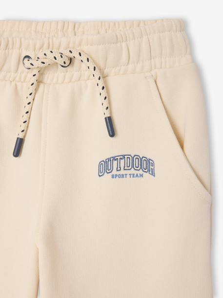 Joggers in fleece with adjustable waist ecru+navy blue 