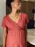 Wrap dress for pregnancy and nursing clothes terracotta 