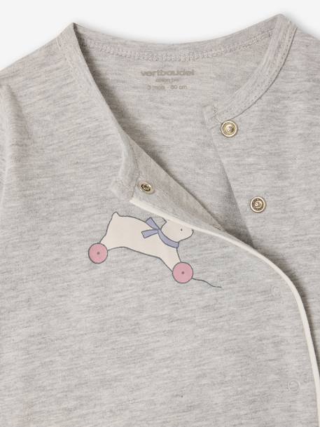 Pack of 2 newborn baby sleepsuits pyjamas marl grey 