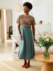 Maternity-Long Skirt in Cotton Gauze for Maternity