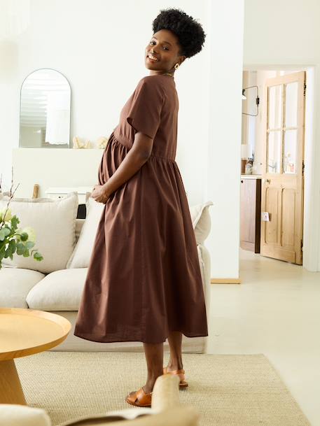 Maternity midi dress chocolate 