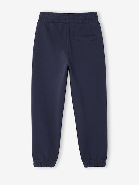 Joggers in fleece with adjustable waist ecru+navy blue 