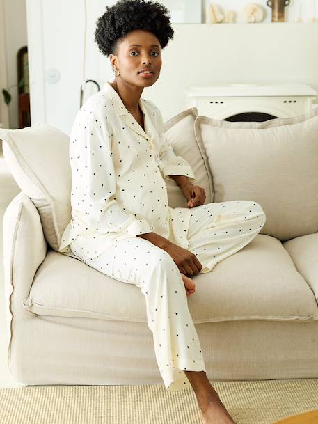 Maternity and nursing pyjamas ecru 