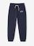 Joggers in fleece with adjustable waist ecru+navy blue 