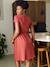 Wrap dress for pregnancy and nursing clothes terracotta 