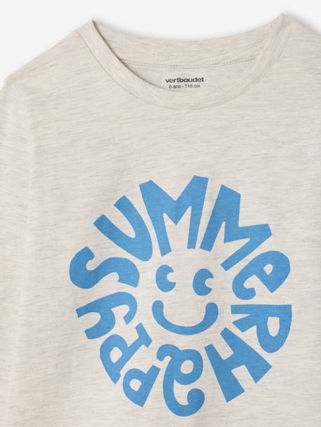 Printed T-Shirt for Boys grey blue+marl white+navy blue 